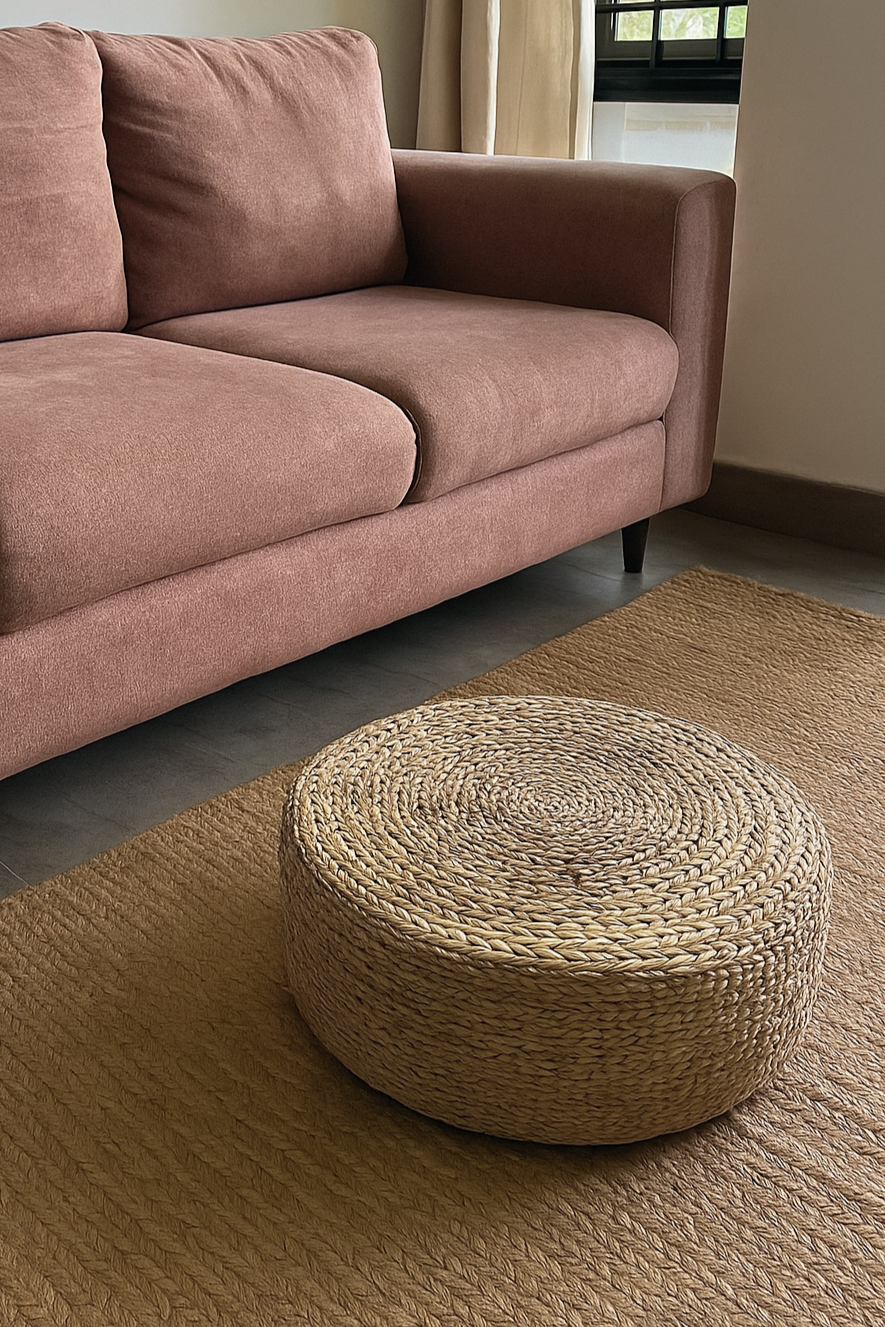 Water Hyacinth Floor Pouffe