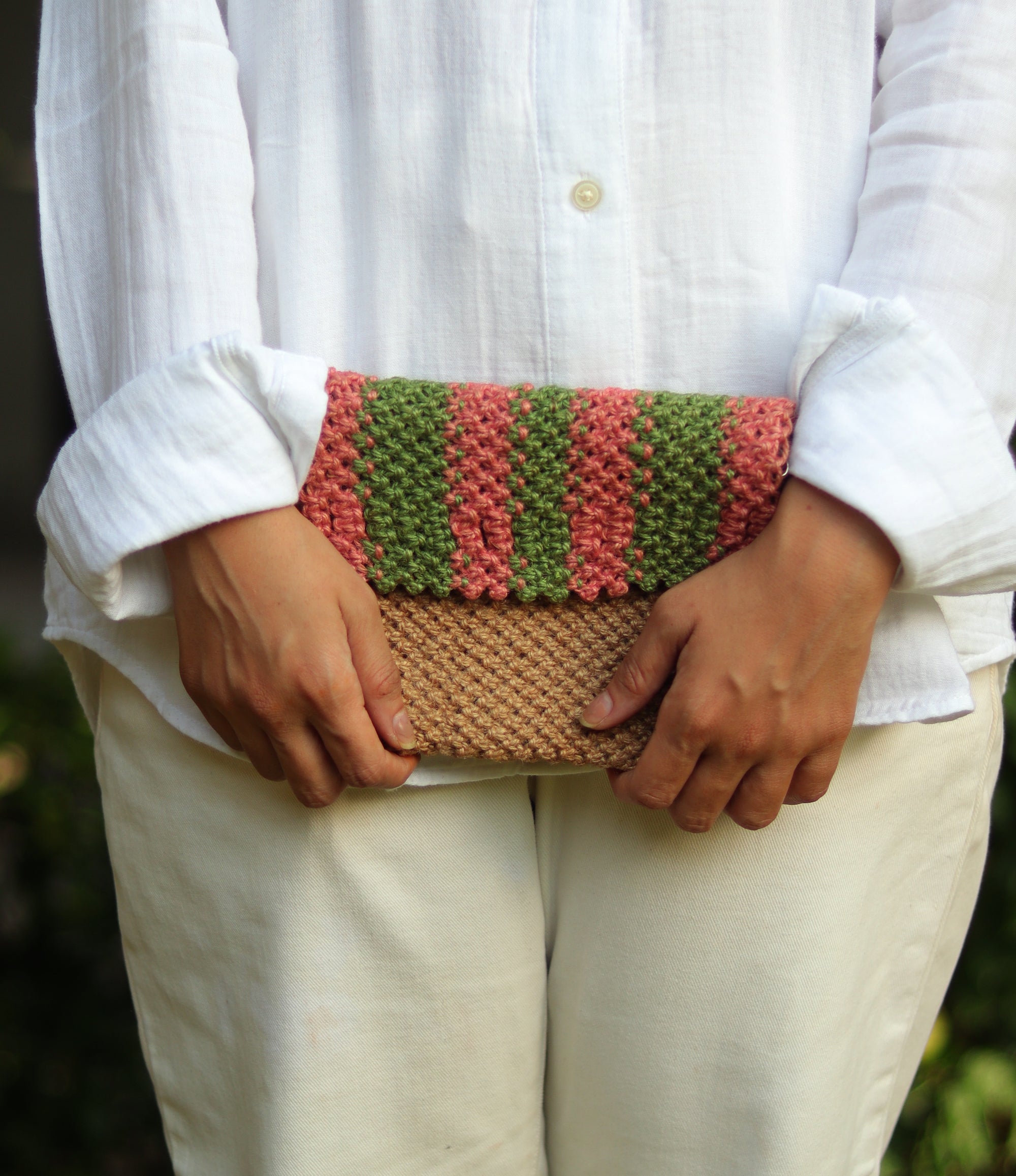 Jute Clutch with Dual Tone Flap