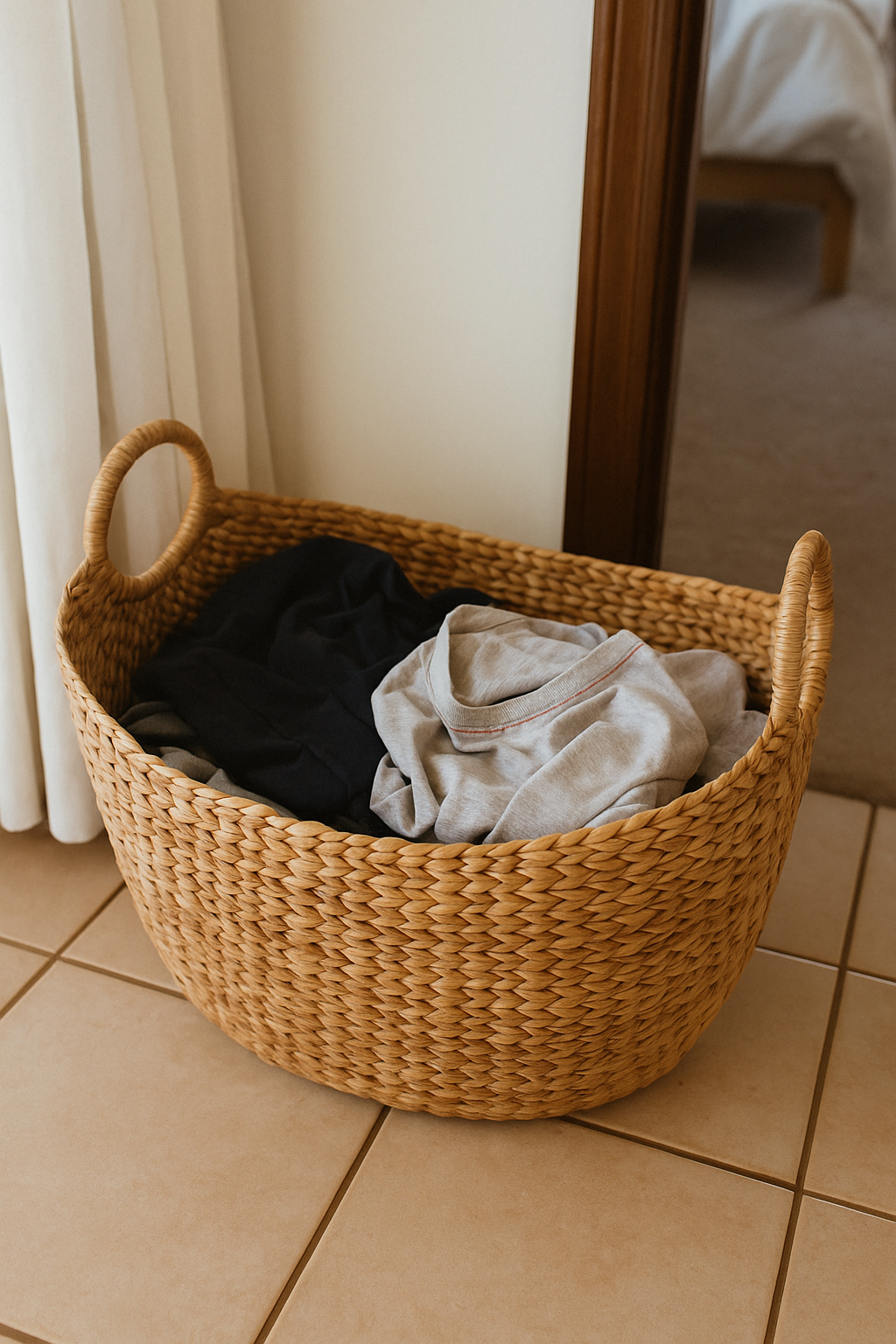 Water Hyacinth Oval Laundry/Storage Basket (Set of 3)