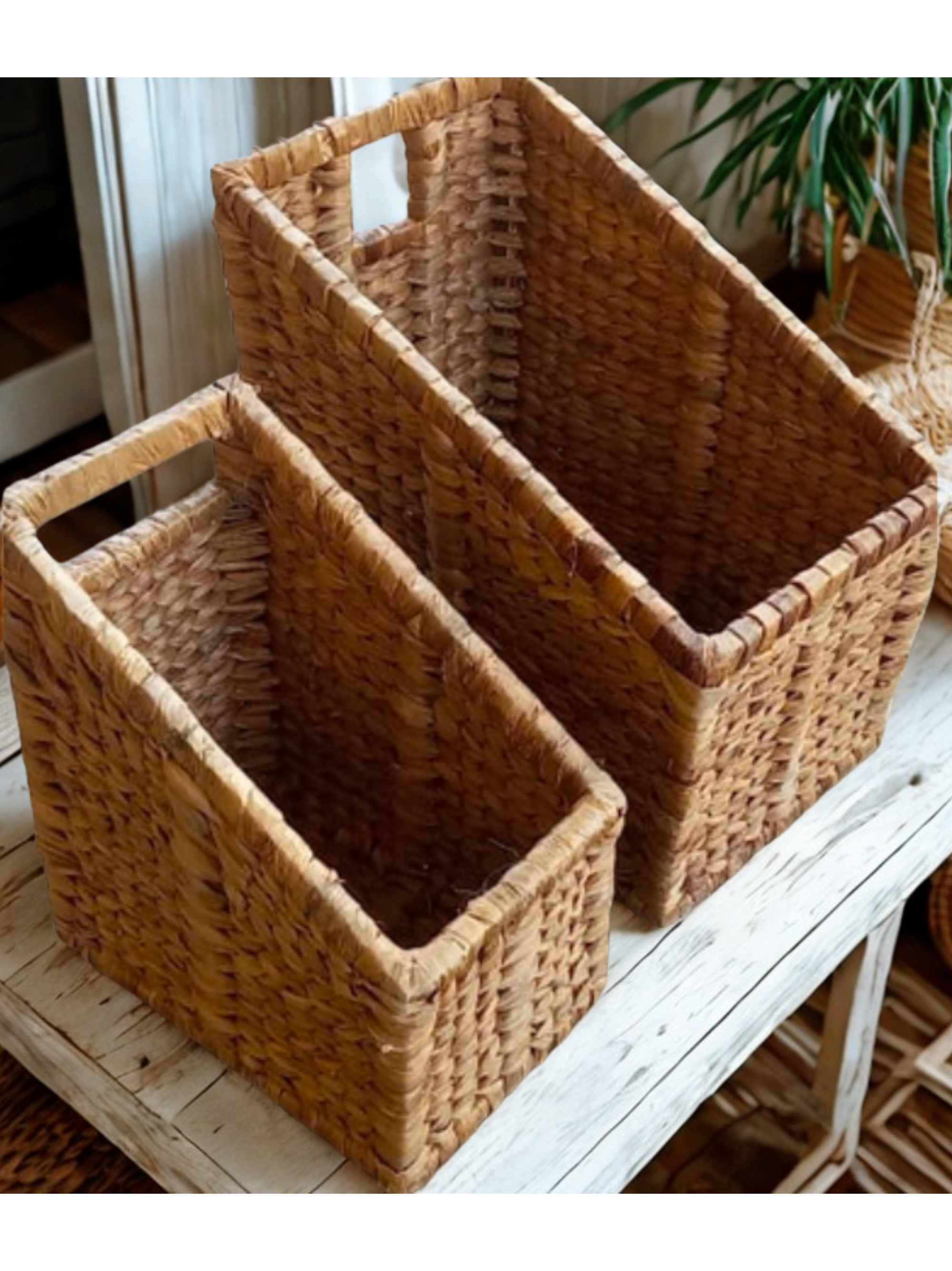 Framed Water Hyacinth Magazine/File Stand