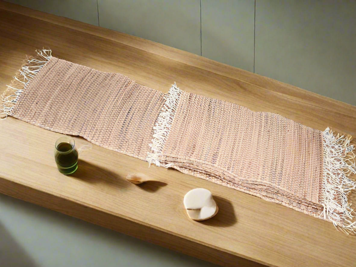 Water Hyacinth fringed Tablemats and Runner