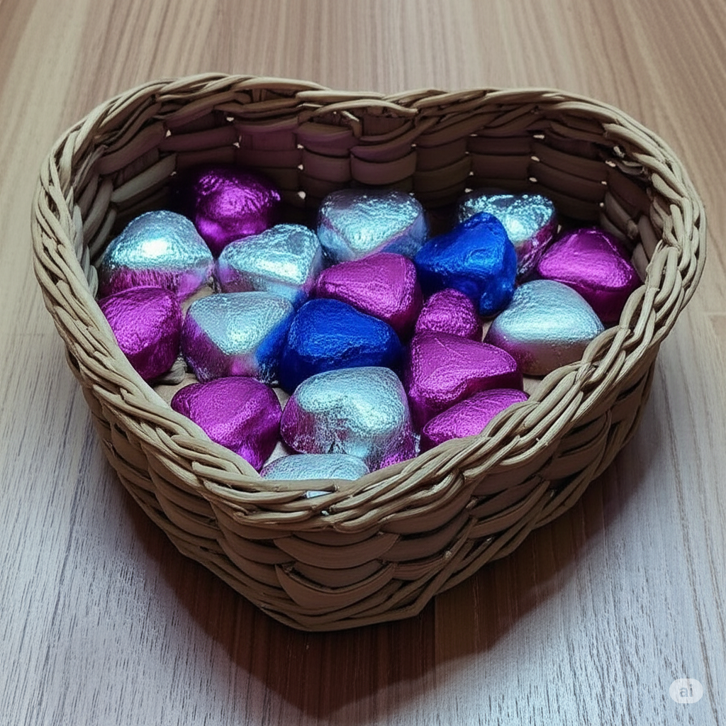 Heart Shaped Water Hyacinth Baskets - Set of 3