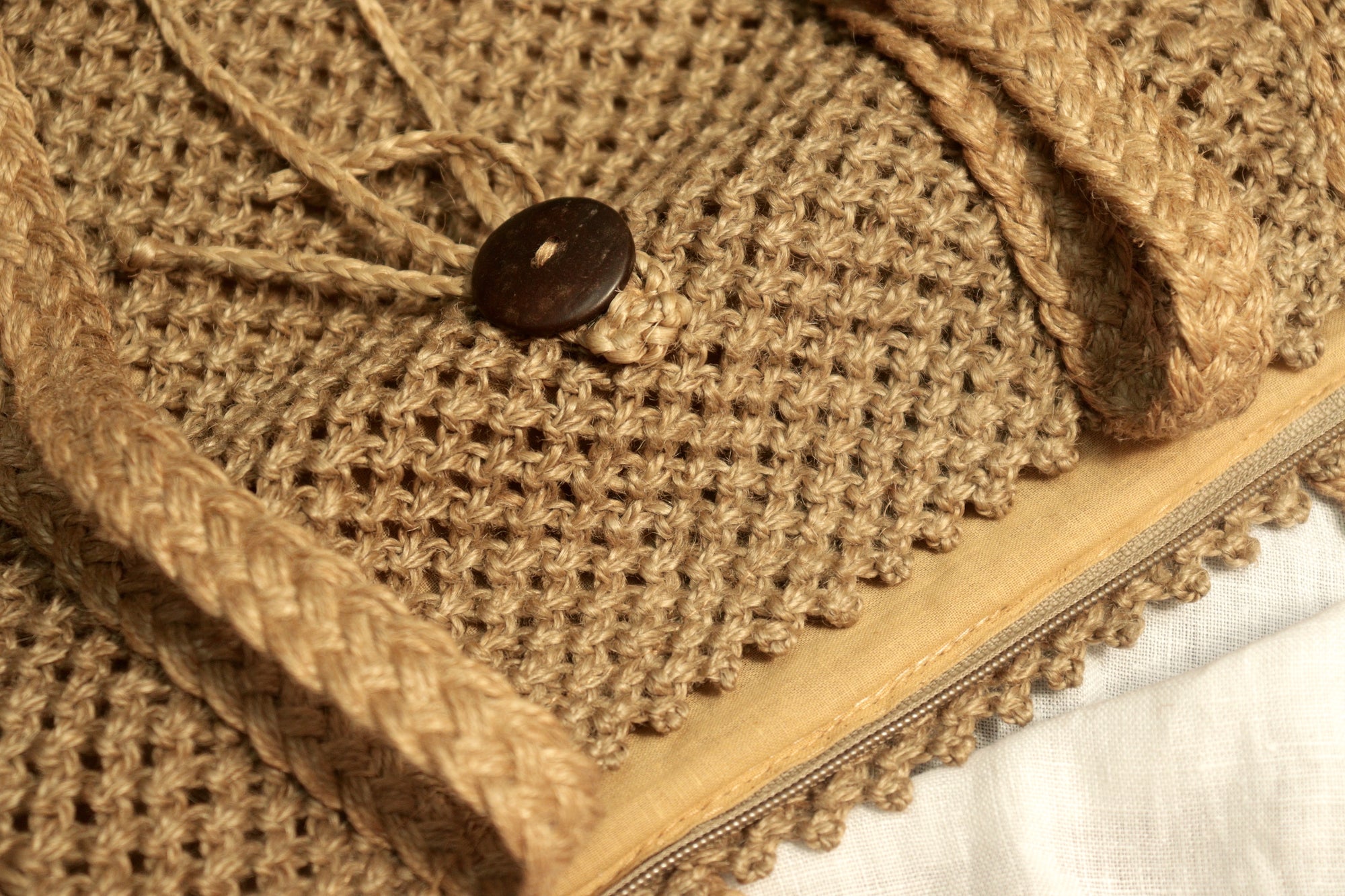 Jute Macramé Tote Bag