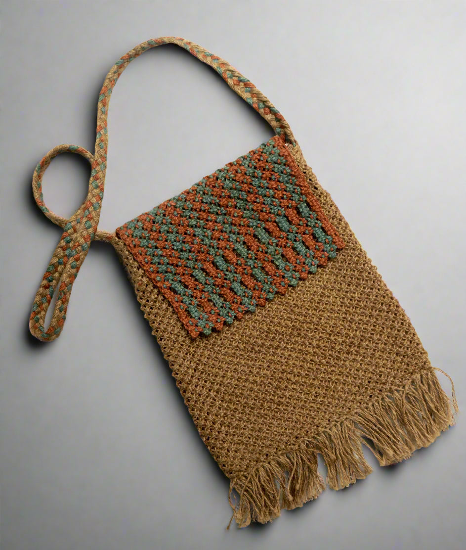 Jute Macrame Long Sleeve Sling Bag