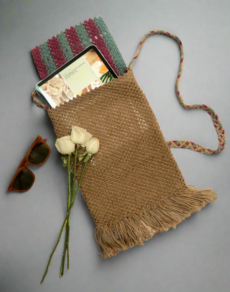 Jute Macrame Long Sleeve Sling Bag