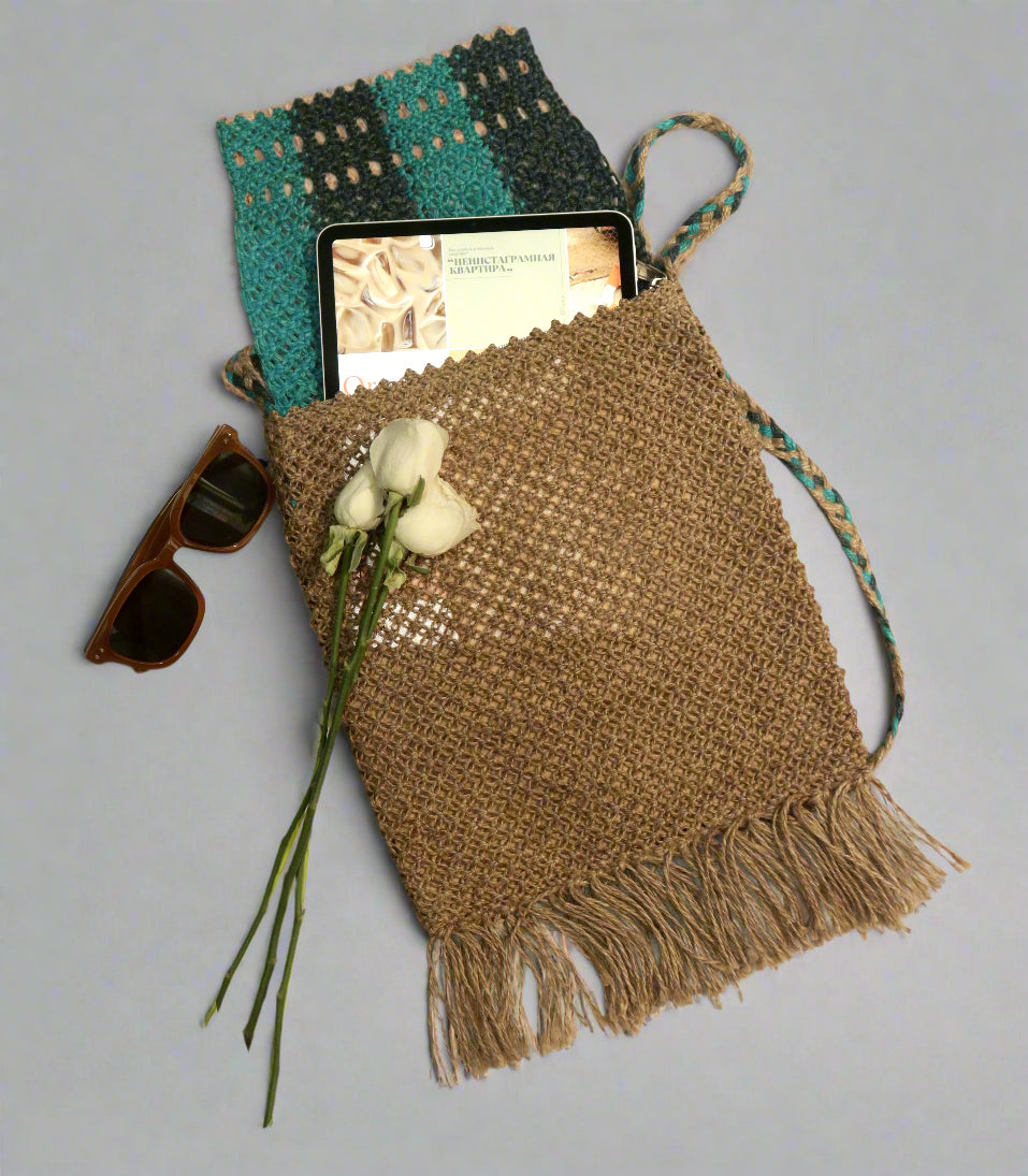 Jute Macrame Long Sleeve Sling Bag