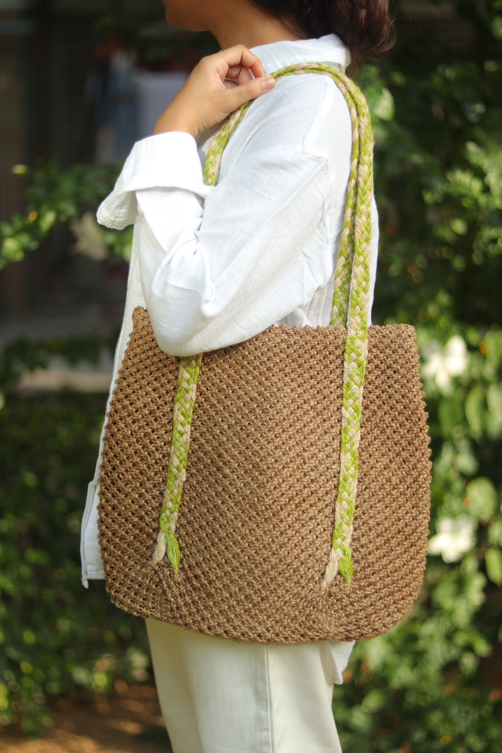 Jute Macramé Tote Bag