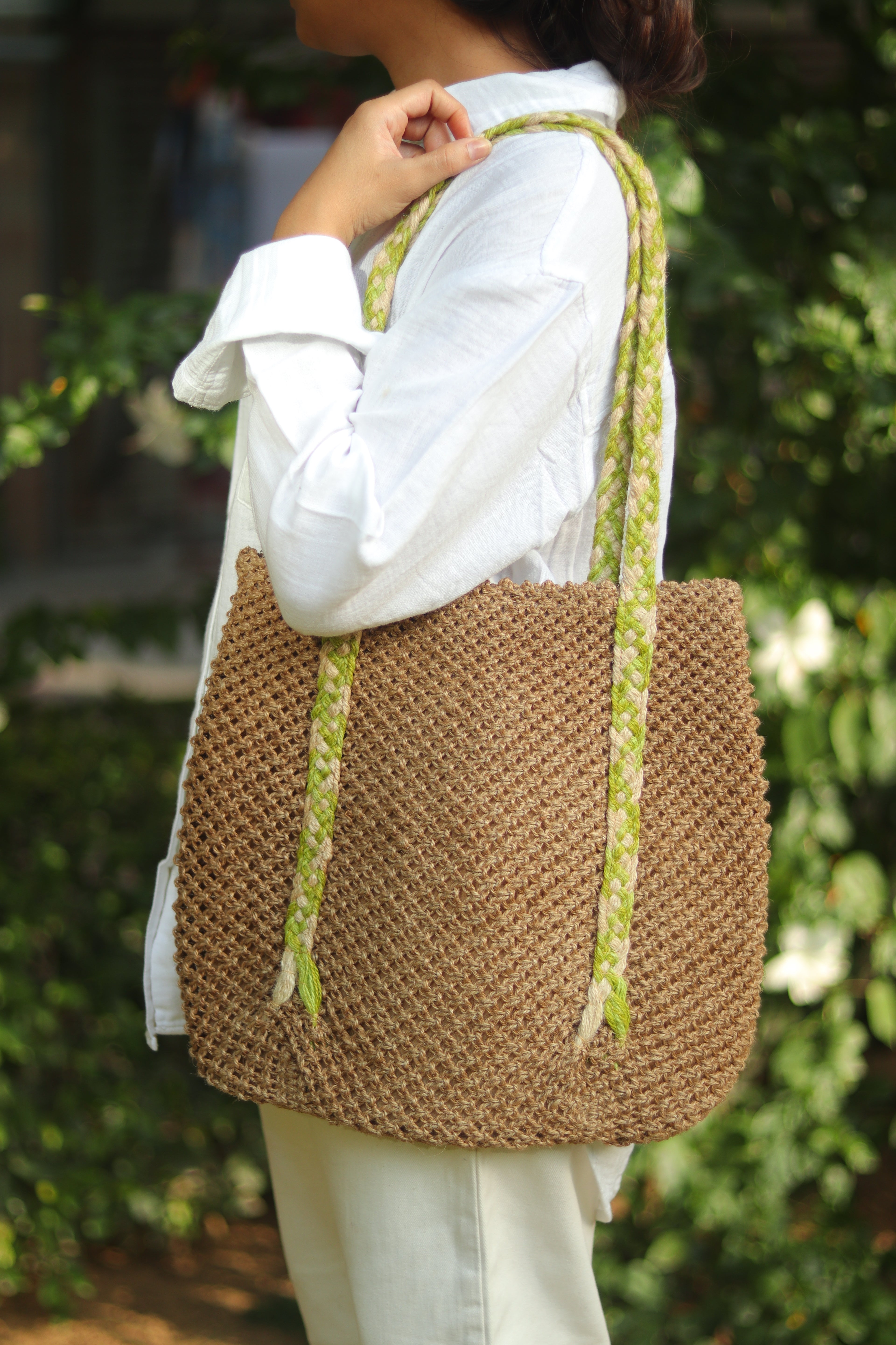 Jute Macramé Tote Bag