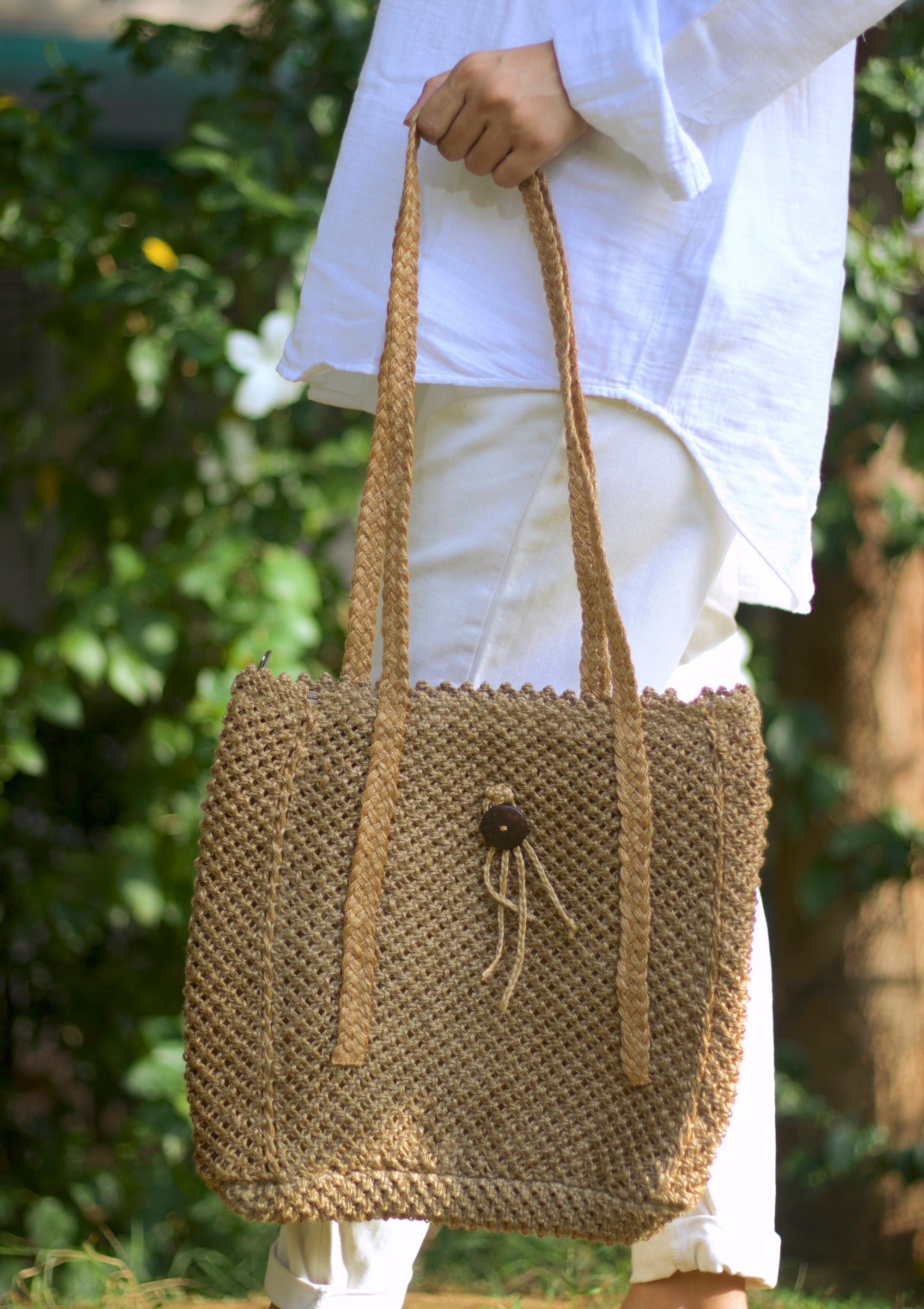 Jute Macramé Tote Bag