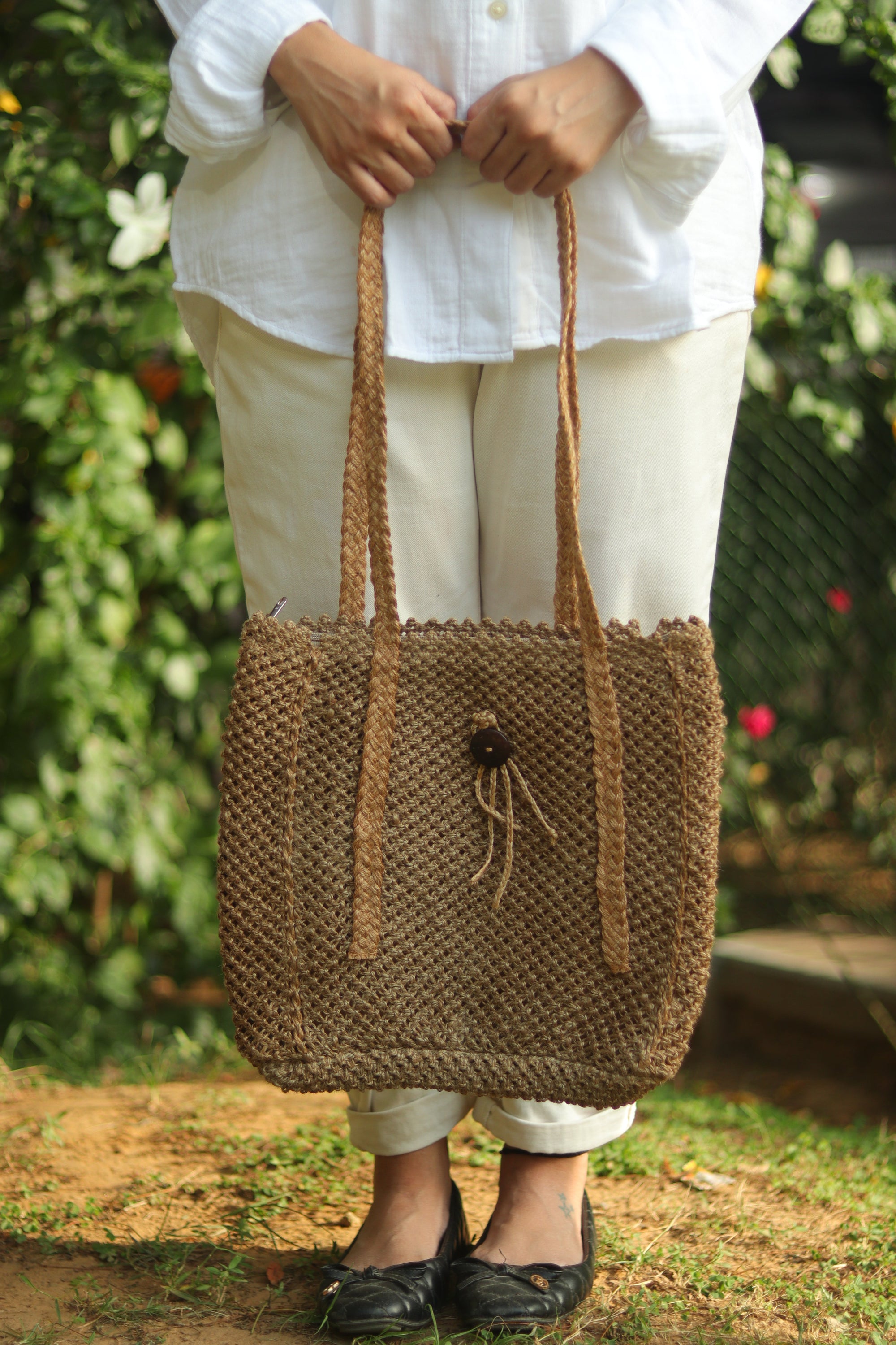 Jute Macramé Tote Bag