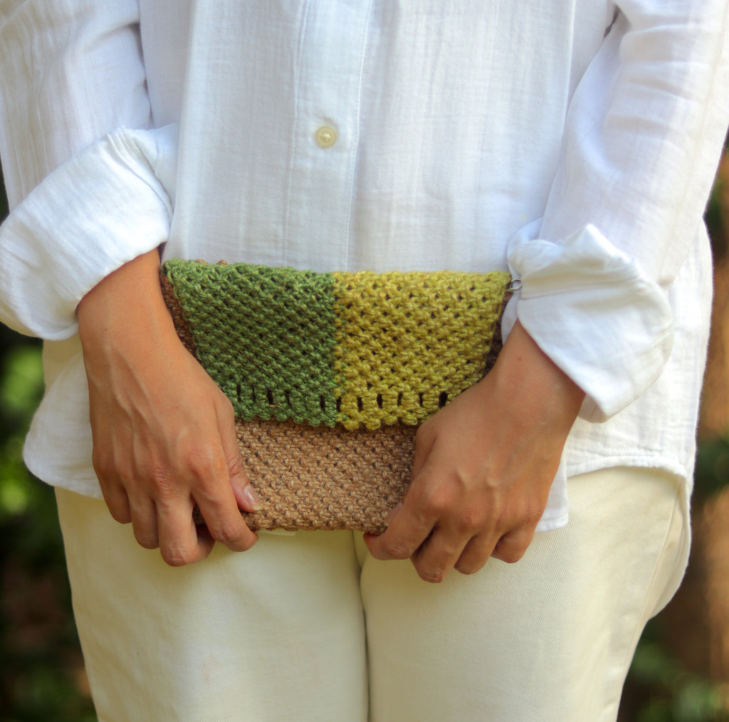 Jute Clutch with Dual Tone Flap