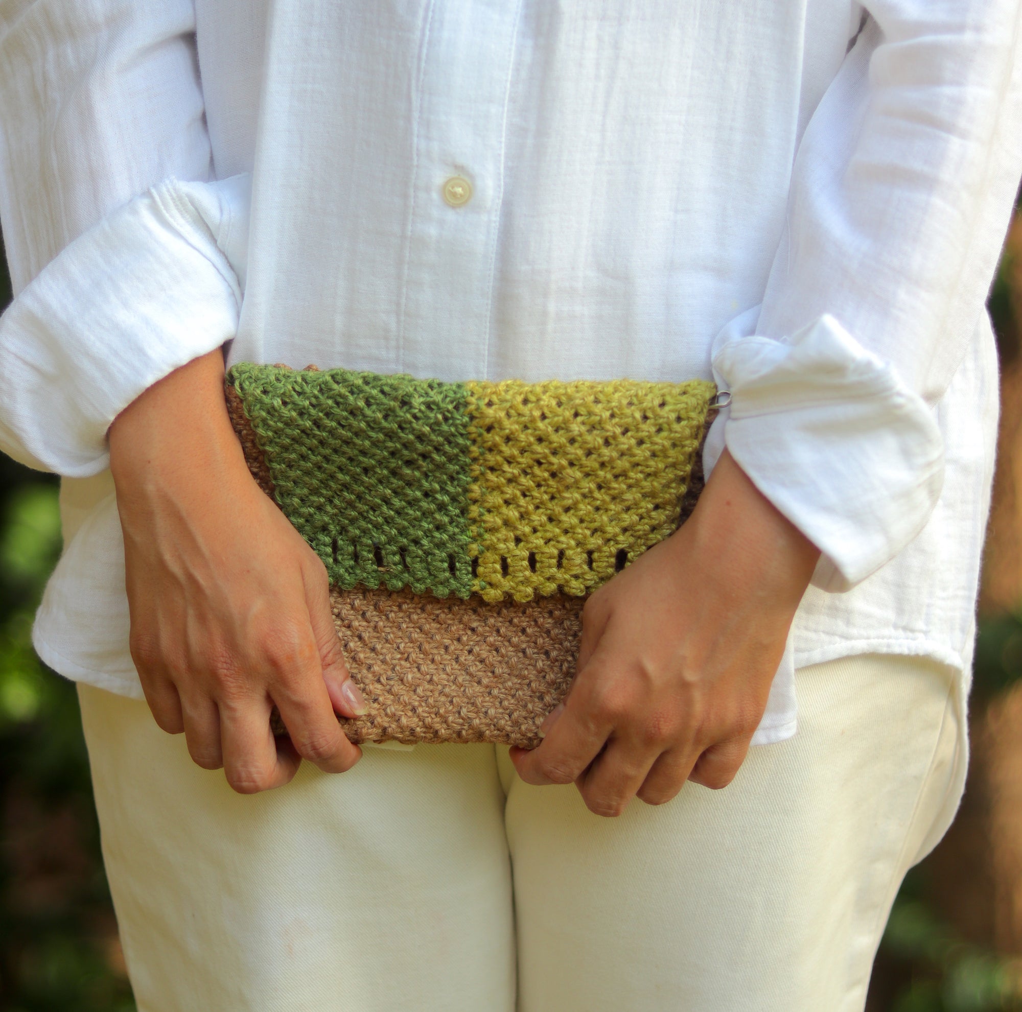 Jute Clutch with Dual Tone Flap