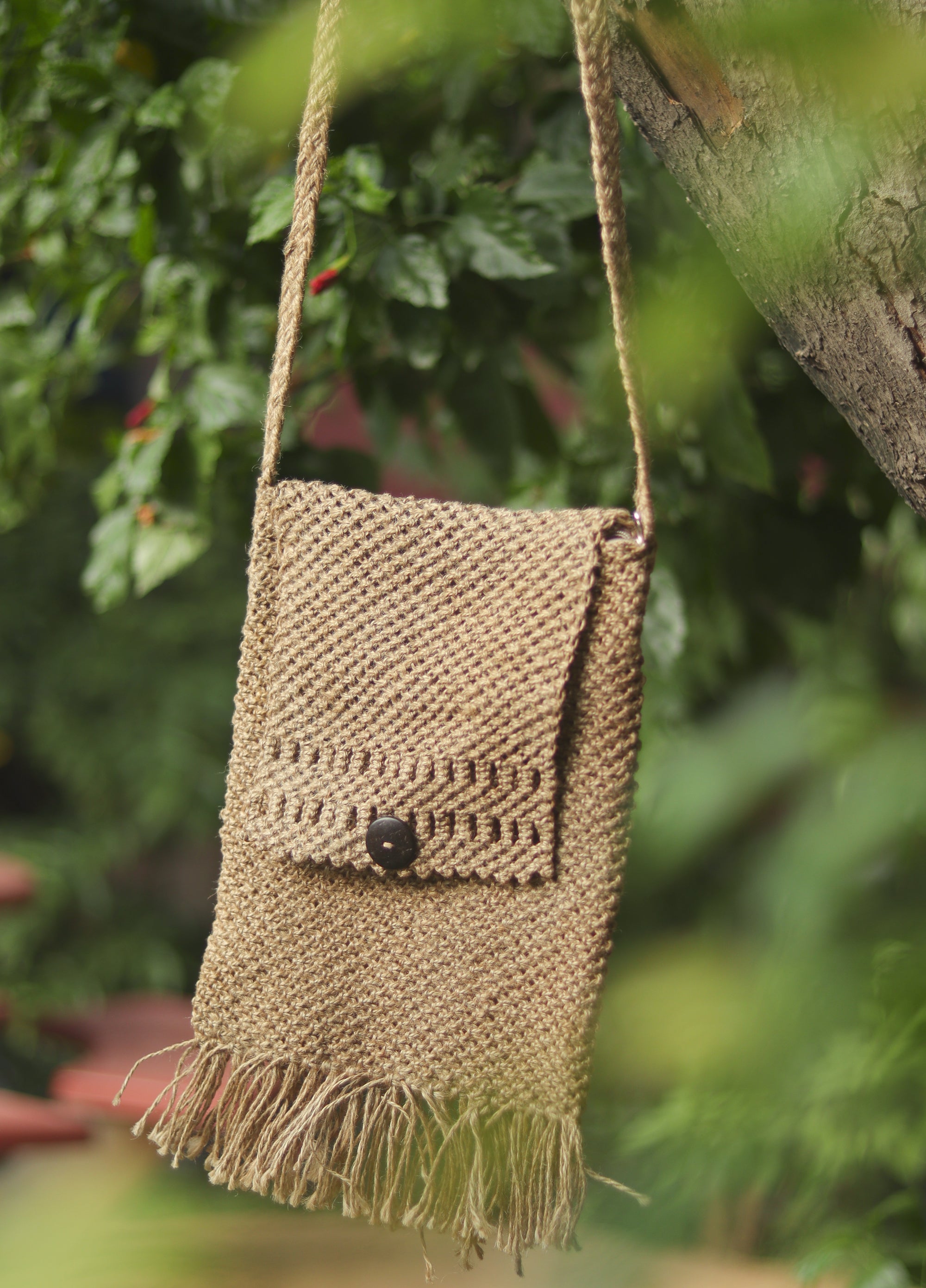 Jute Macrame Long Sleeve Sling Bag