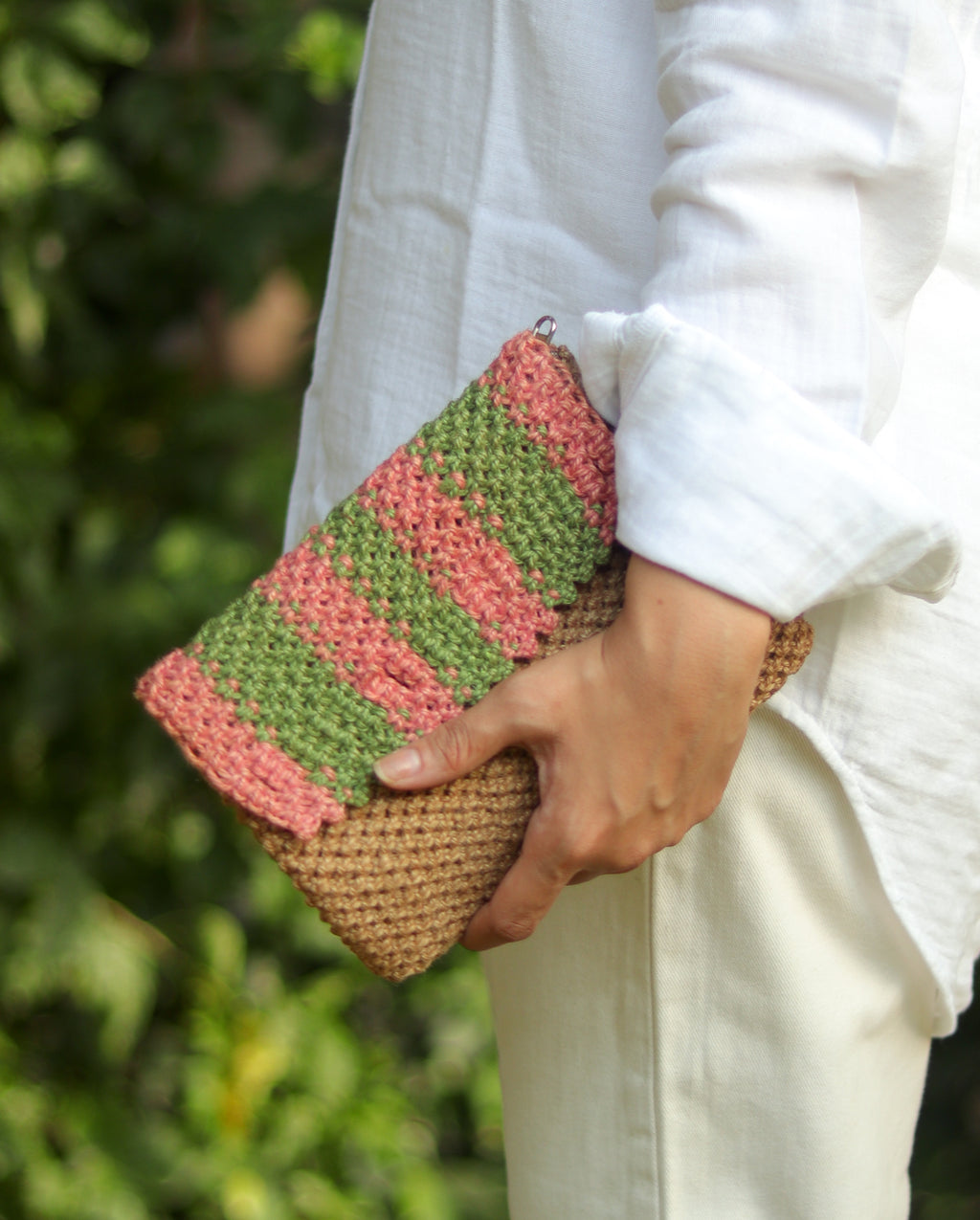 Jute Clutch with Dual Tone Flap