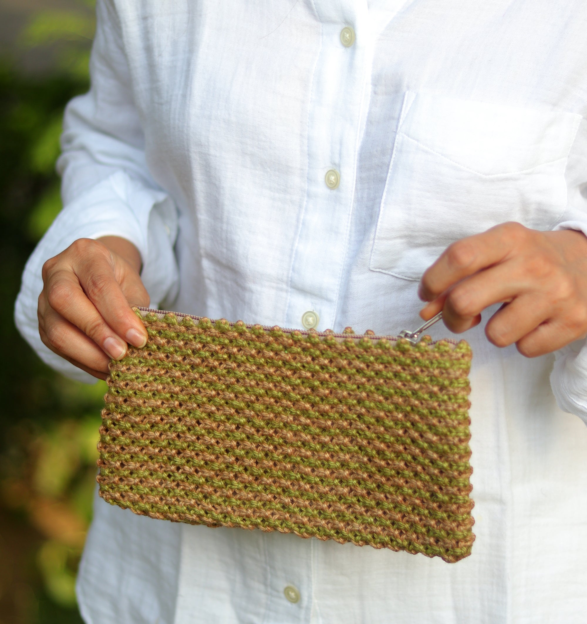 Jute Clutch with 100% Cotton Lining and Zip