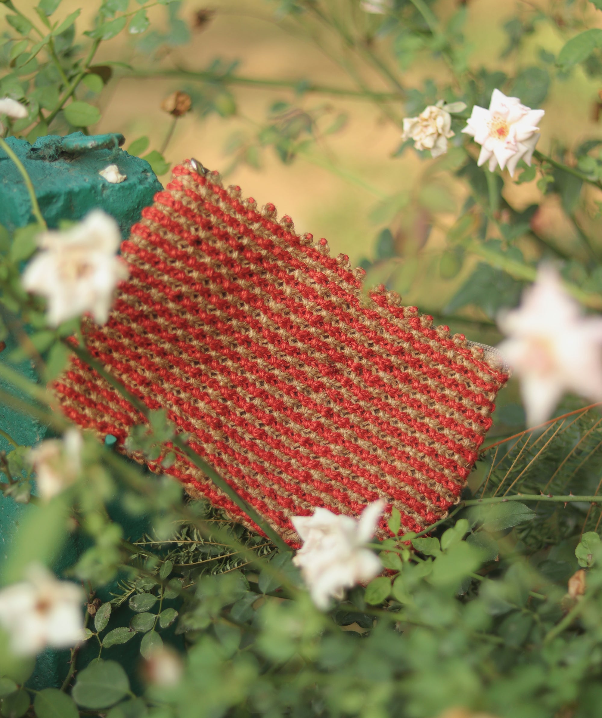 Jute Clutch with 100% Cotton Lining and Zip