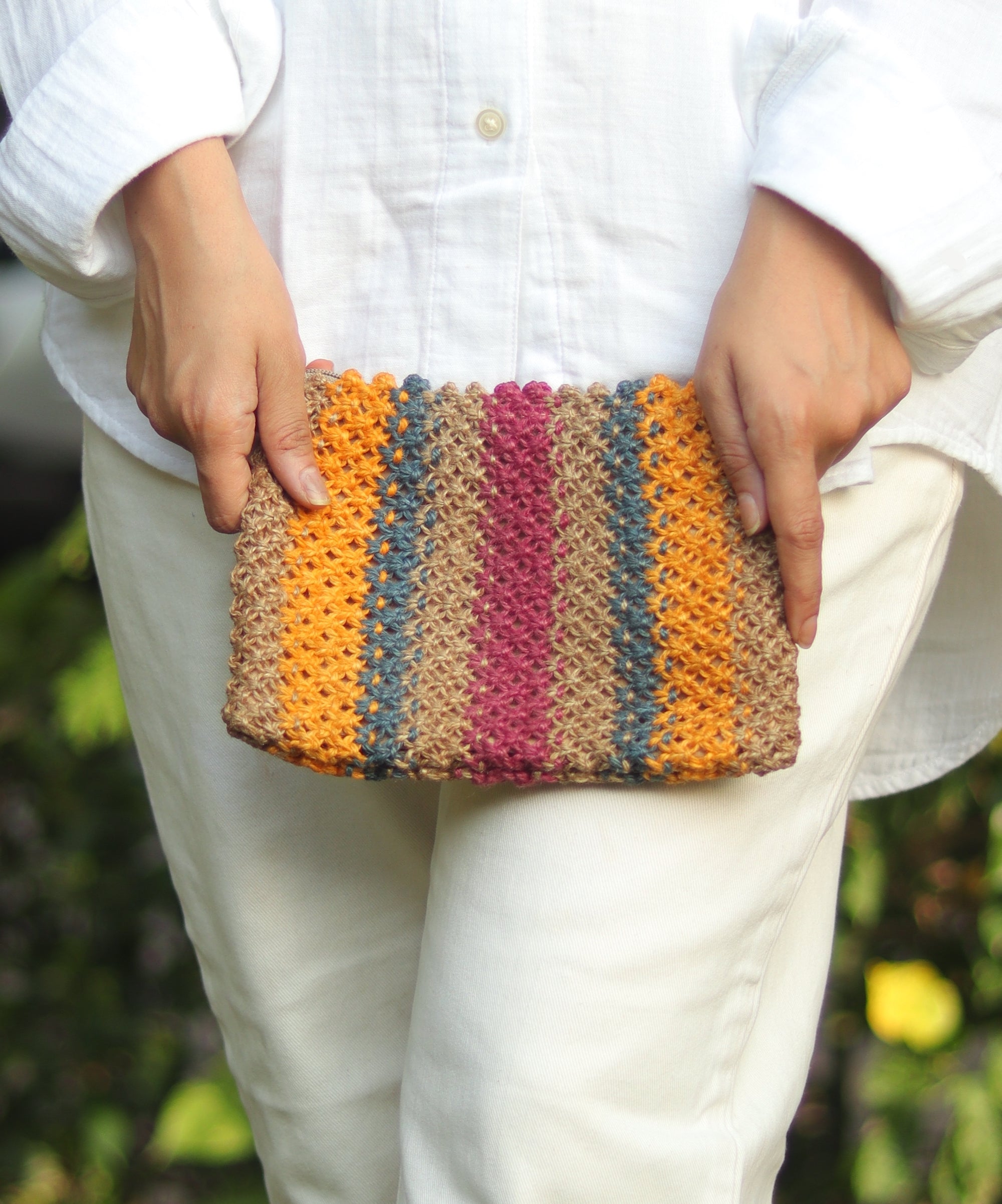 Jute Clutch with 100% Cotton Lining and Zip