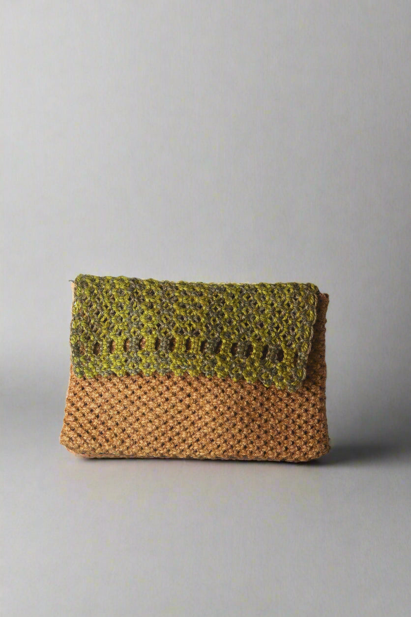 Jute Clutch with Dual Tone Flap