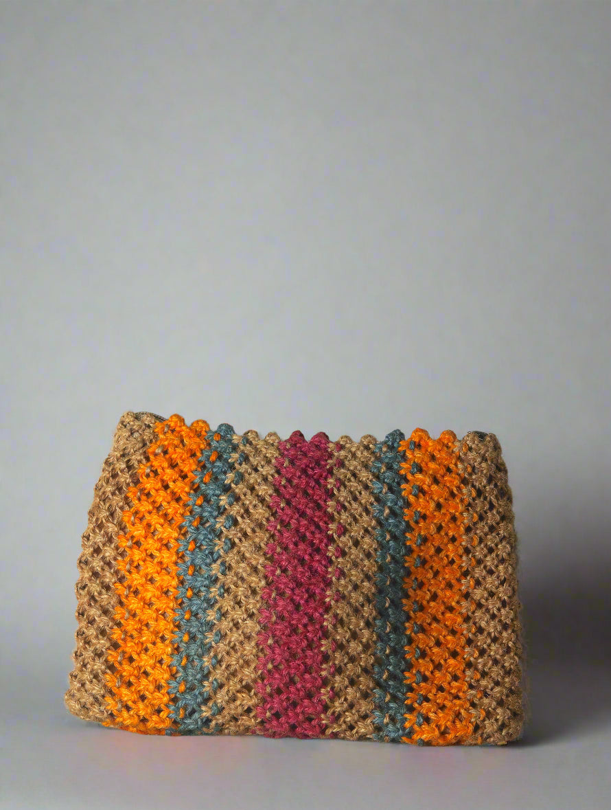Jute Clutch with 100% Cotton Lining and Zip
