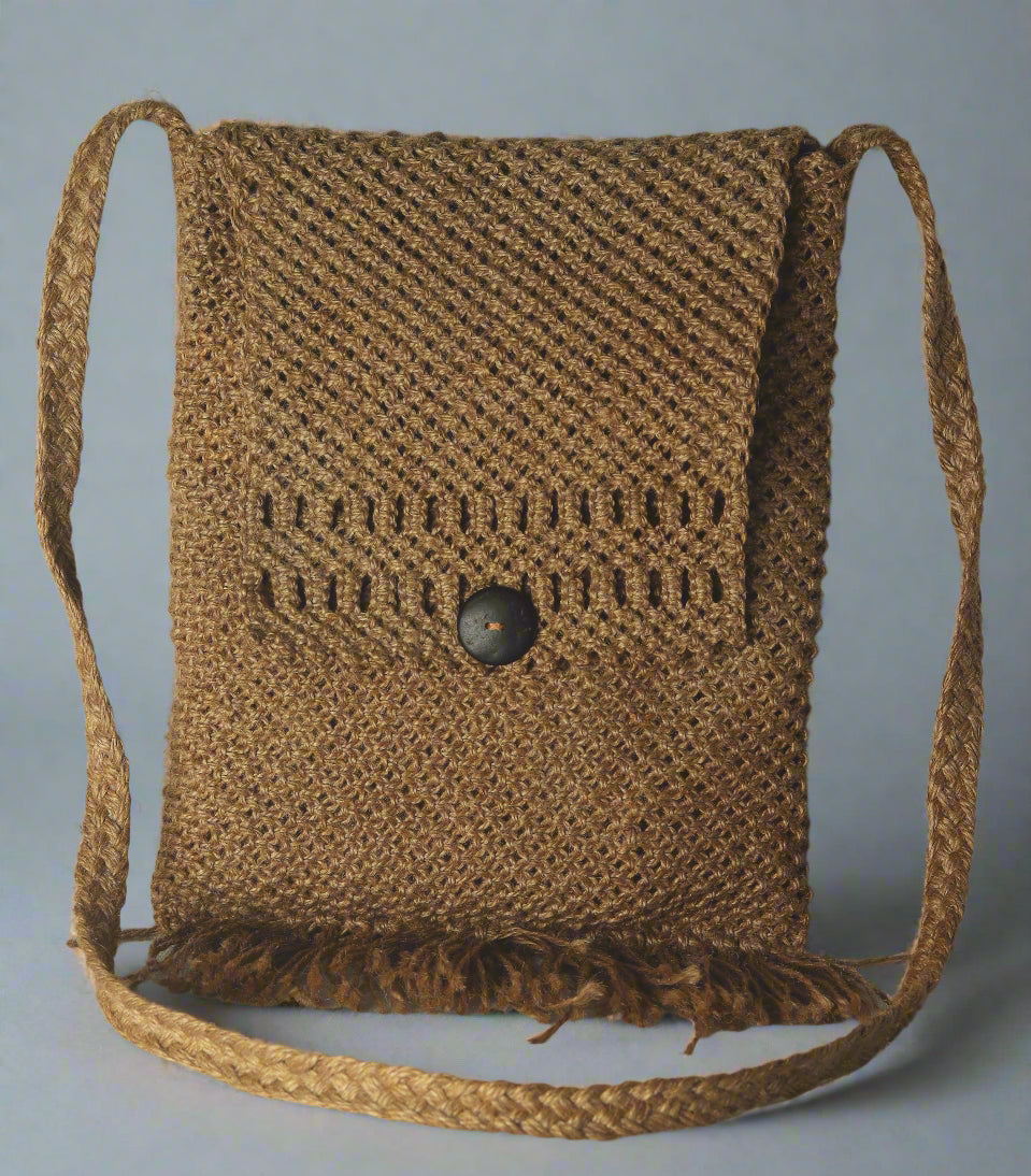 Jute Macrame Long Sleeve Sling Bag