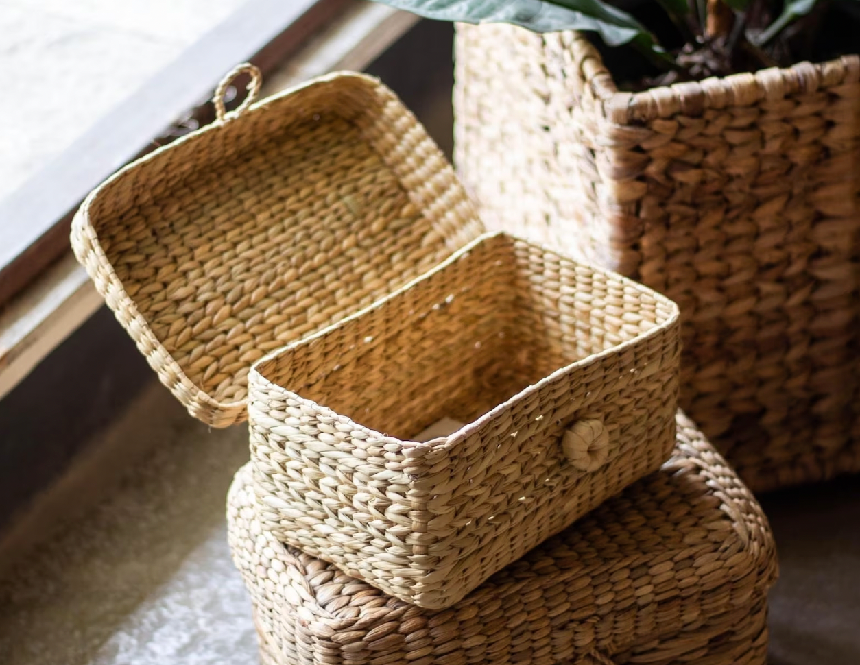 Water Hyacinth Vanity Storage Box