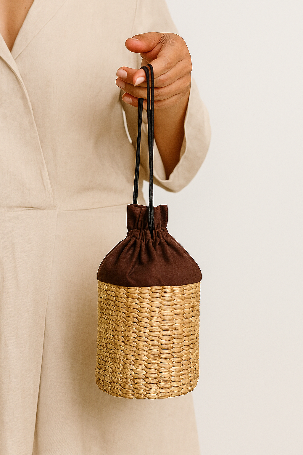 Small Bucket Bag with Drawstring