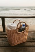 Water Hyacinth Bucket Bag with Bamboo Handle