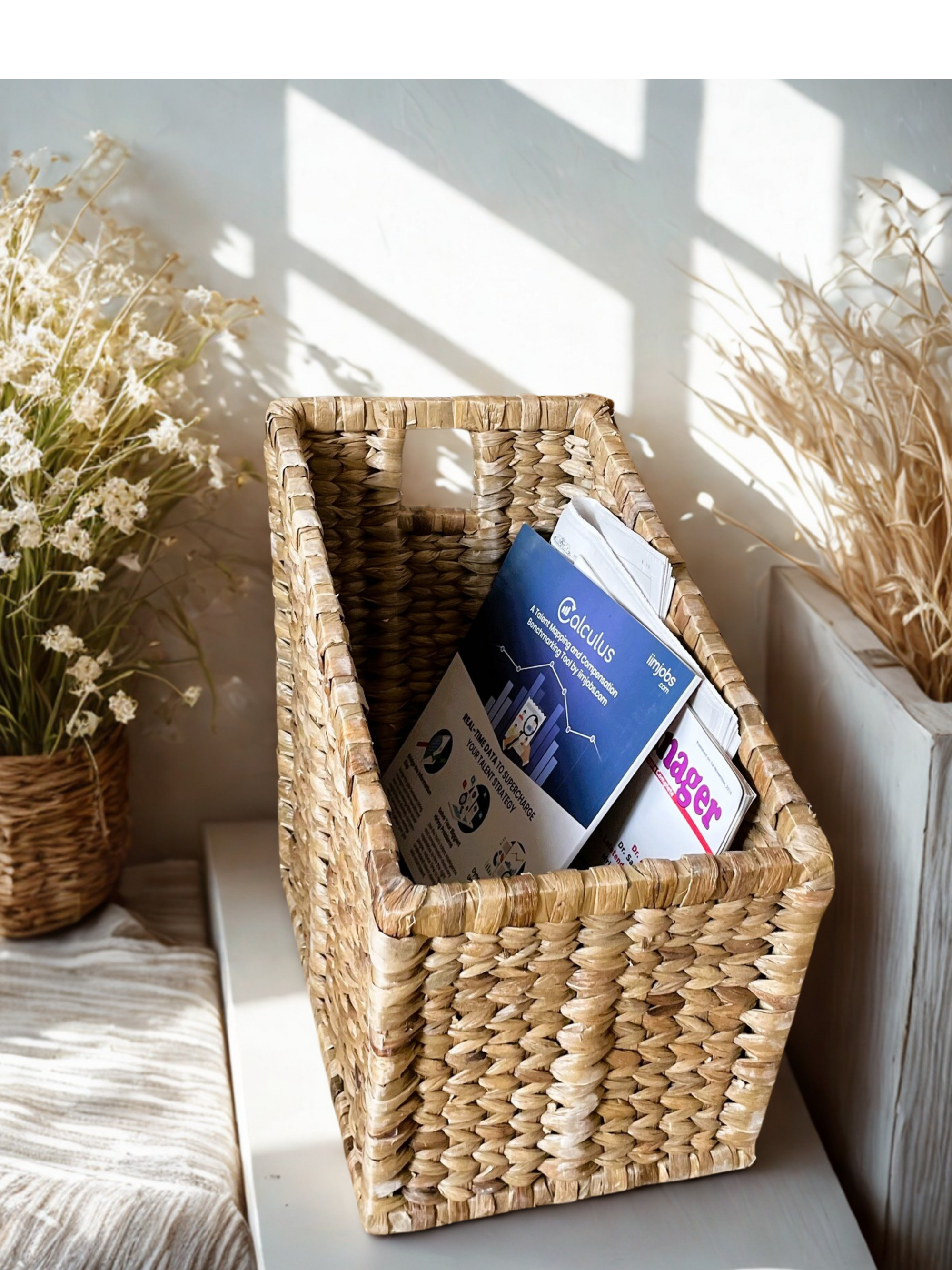 Framed Water Hyacinth Magazine/File Stand